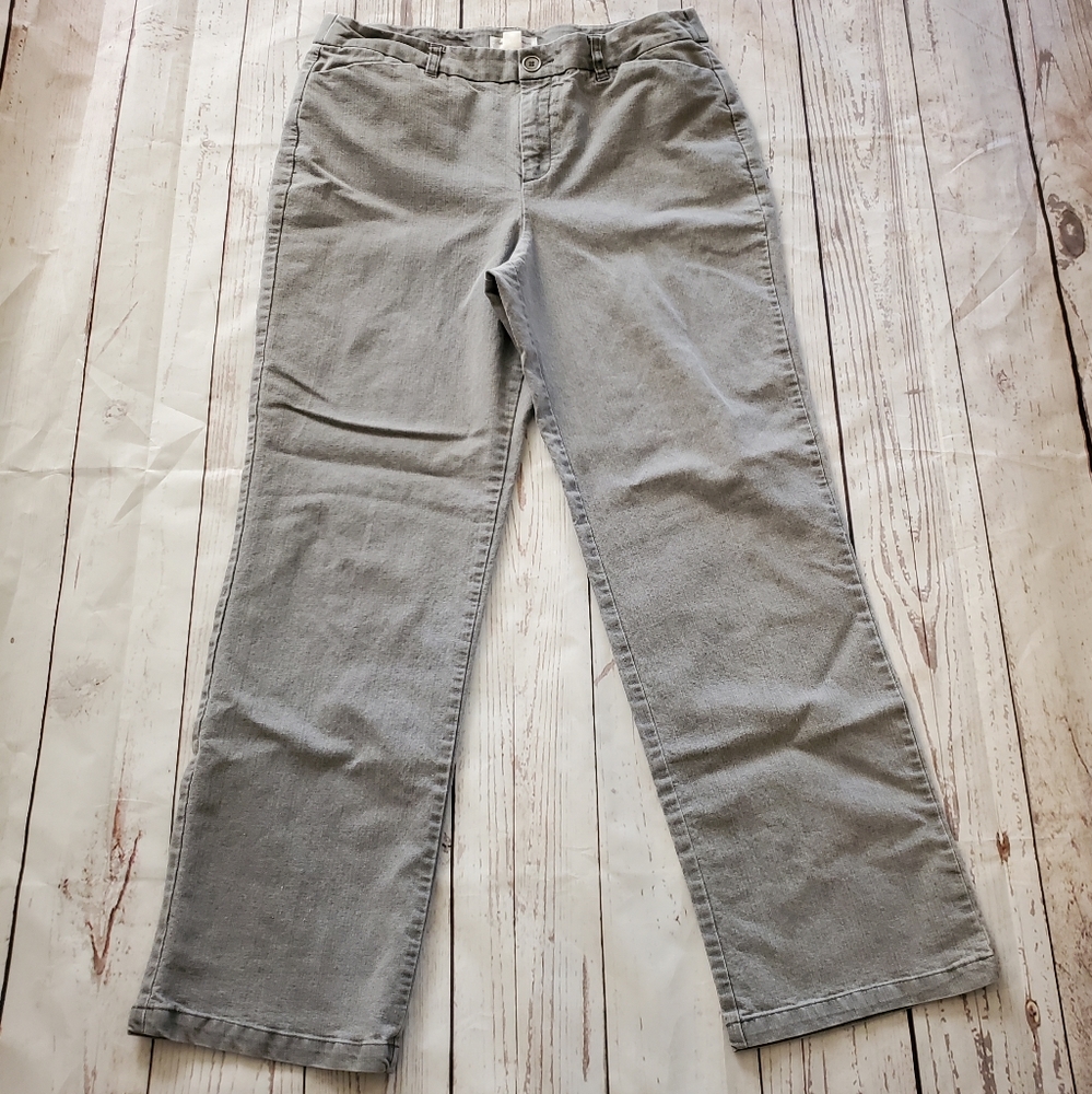 Christopher and Banks women's high rise gray denim trousers size 14